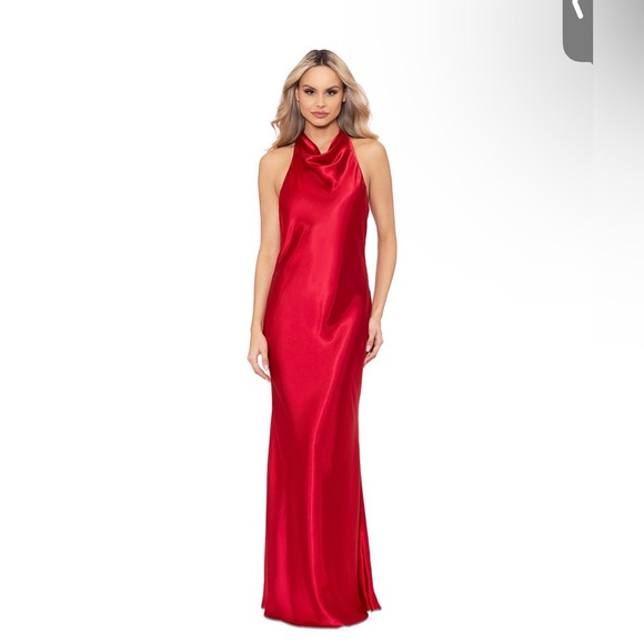 Betsy & Adam Women's Halter-Neck Sleeveless Satin Gown (pre-owned) - Picture 2 of 3